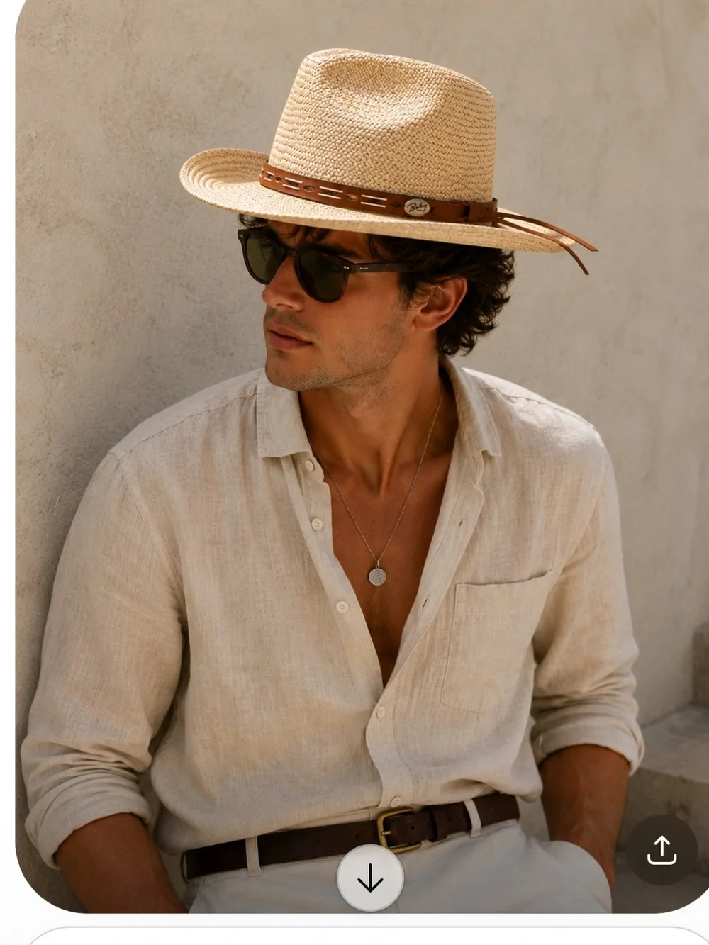 Bailey of Hollywood Genuine Panama Straw Fedora Hat Tan Wide Brim X-Large